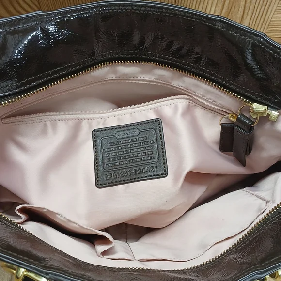 Coach Brown Leather Tote Bag - Picture 5 of 12